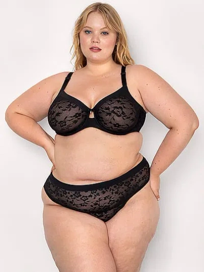 Victoria's Secret Curvy Couture Smooth Lace Unlined Bra In Black