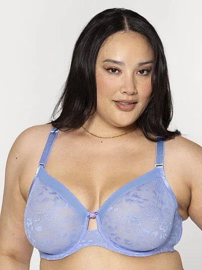 Victoria's Secret Curvy Couture Smooth Lace Unlined Bra In Blue