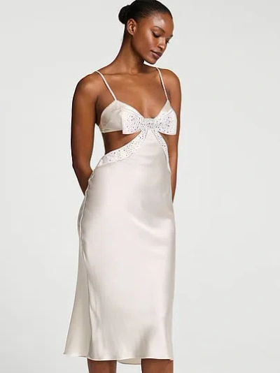 Victoria's Secret Dream Angels Atelier  Sheer Bow Slip Gown In White