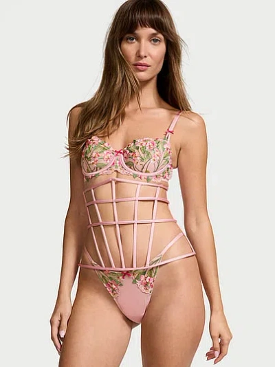 Victoria's Secret Dream Angels Caged Underbust Corset In Pink