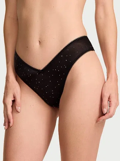 Victoria's Secret Dream Angels Crystal Shimmer Brazilian Panty In Black
