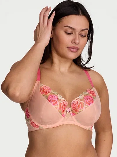 Victoria's Secret Dream Angels Fabulous By Sweet Melody Embroidery Unlined Full-cup Bra In Pink