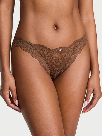 Victoria's Secret Dream Angels Lace Bikini Panty In Brown