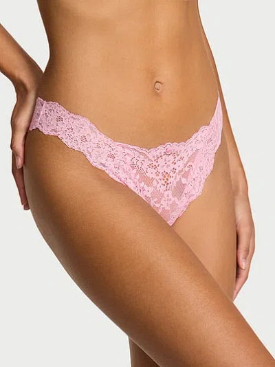Victoria's Secret Dream Angels Lace Brazilian Panty In Pink