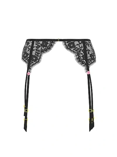 Victoria's Secret Dream Angels Lace Garter Belt In Black
