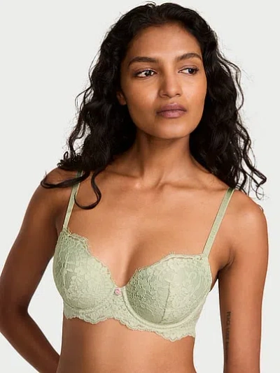Victoria's Secret Dream Angels Lace Lightly Lined Classic Coverage Demi Bra In Green