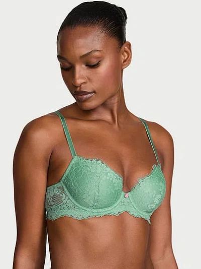 Victoria's Secret Dream Angels Lace Lightly Lined Classic Coverage Demi Bra In Green