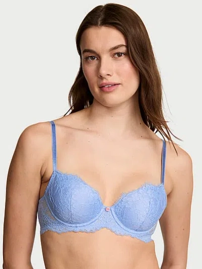 Victoria's Secret Dream Angels Lace Lightly Lined Classic Coverage Demi Bra In Blue