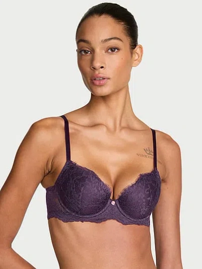 Victoria's Secret Dream Angels Lace Lightly Lined Classic Coverage Demi Bra In Purple