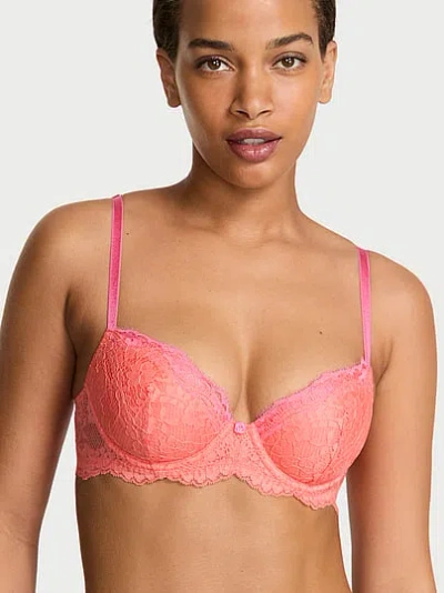 Victoria's Secret Dream Angels Lace Lightly Lined Demi Bra In Pink