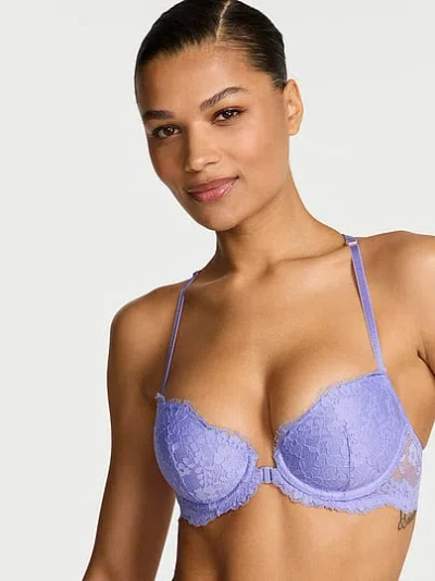 Victoria's Secret Dream Angels Lace Lightly Lined Racerback Demi Bra In Blue