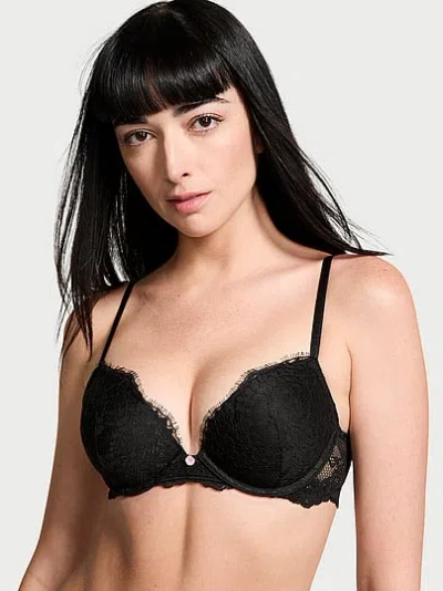 Victoria's Secret Dream Angels Lace Push-up Bra In Black