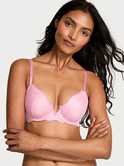 Victoria's Secret Dream Angels Lace Push-up Bra In Pink