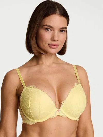 Victoria's Secret Dream Angels Lace Push-up Bra In Yellow