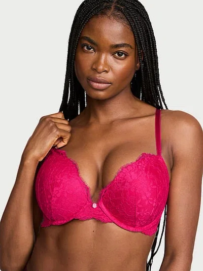 Victoria's Secret Dream Angels Lace Push-up Bra In Pink