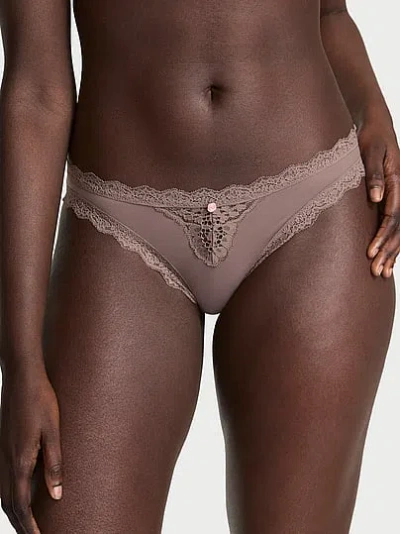 Victoria's Secret Dream Angels Lace-trim Bikini Panty In Gray