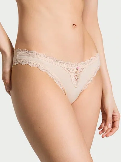 Victoria's Secret Dream Angels Lace-trim Bikini Panty In Brown