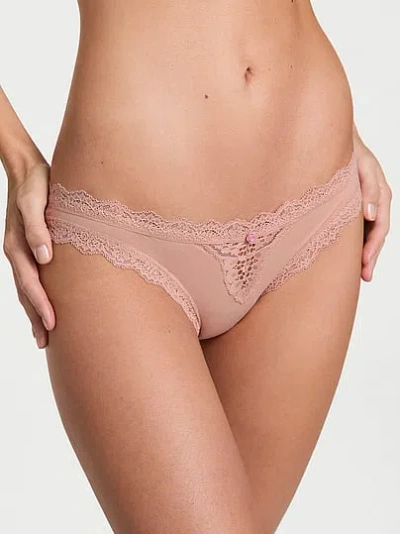 Victoria's Secret Dream Angels Lace-trim Bikini Panty In Brown
