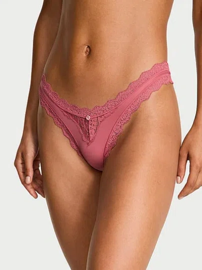 Victoria's Secret Dream Angels Lace-trim Brazilian Panty In Pink