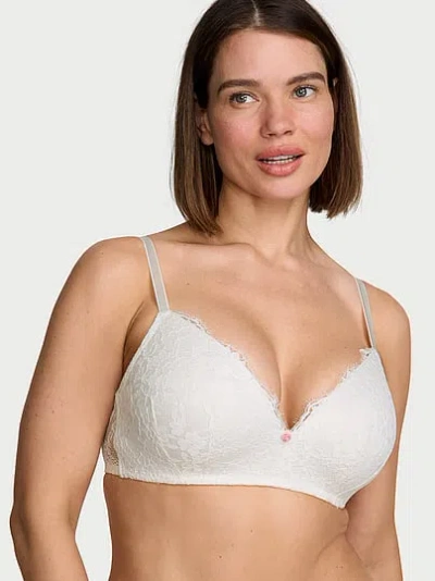 Victoria's Secret Dream Angels Lace Wireless Push-up Bra In White
