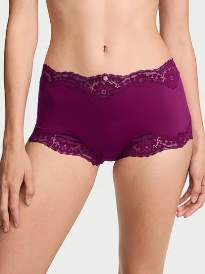 Victoria's Secret Dream Angels Lace-trim Boyshort Panty In Purple