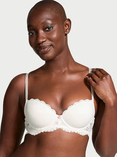 Victoria's Secret Dream Angels Smooth & Lace Lightly Lined Demi Bra In White