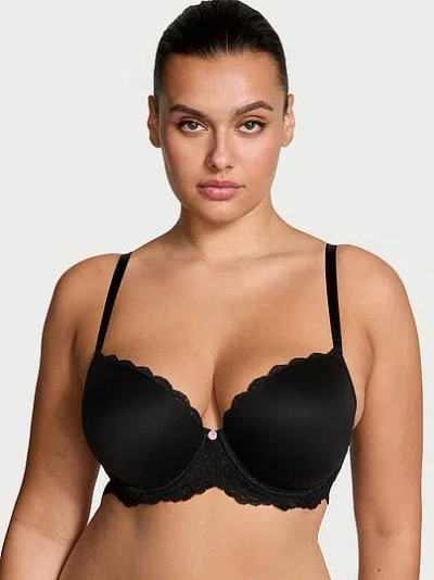 Victoria's Secret Dream Angels Smooth & Lace Lightly Lined Demi Bra In Black