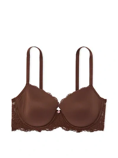 Victoria's Secret Dream Angels Smooth & Lace Lightly Lined Demi Bra In Brown