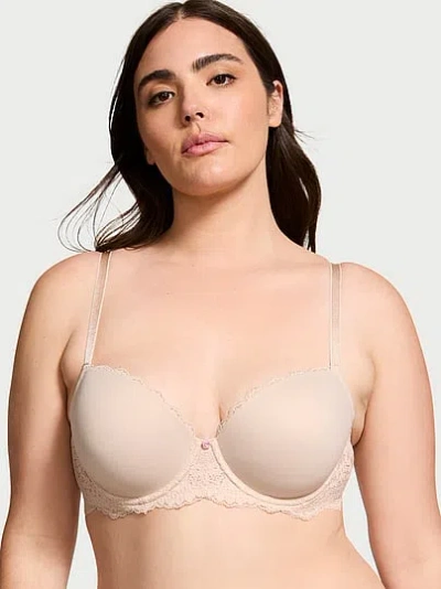 Victoria's Secret Dream Angels Smooth & Lace Lightly Lined Demi Bra In Neutral