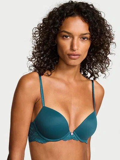 Victoria's Secret Dream Angels Smooth & Lace Push-up Bra In Blue