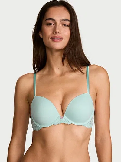 Victoria's Secret Dream Angels Smooth & Lace Push-up Bra In Blue