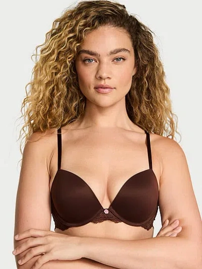 Victoria's Secret Dream Angels Smooth & Lace Push-up Bra In Brown