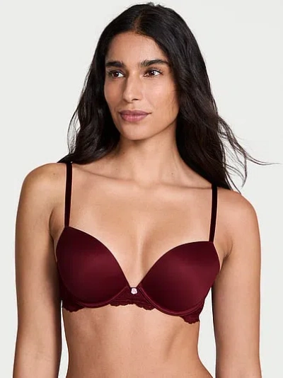 Victoria's Secret Dream Angels Smooth & Lace Push-up Bra In Burgundy
