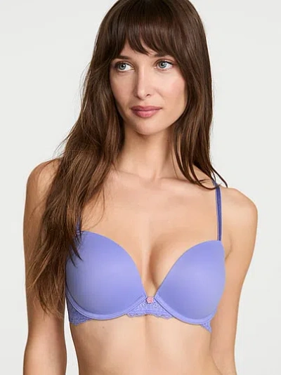 Victoria's Secret Dream Angels Smooth & Lace Push-up Bra In Blue
