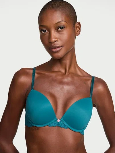 Victoria's Secret Dream Angels Smooth & Lace Push-up Bra In Blue