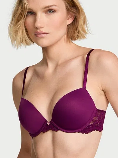 Victoria's Secret Dream Angels Smooth & Lace Push-up Bra In Purple