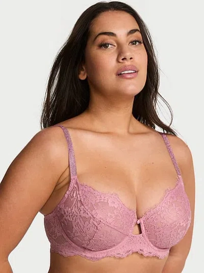 Victoria's Secret Dream Angels The Fabulous By Twinkle Lace Full-cup Bra In Pink