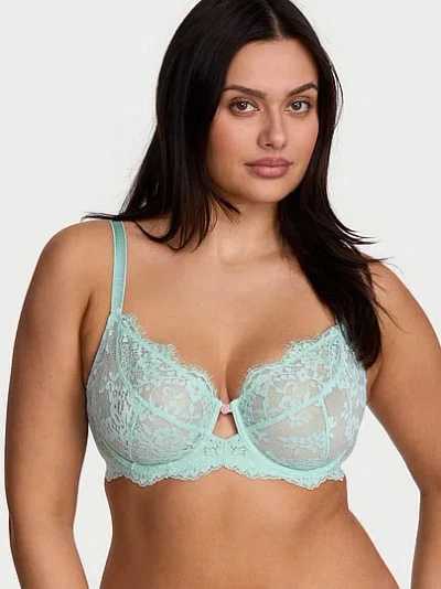 Victoria's Secret Dream Angels The Fabulous By Unlined Lace Full-cup Bra In Blue