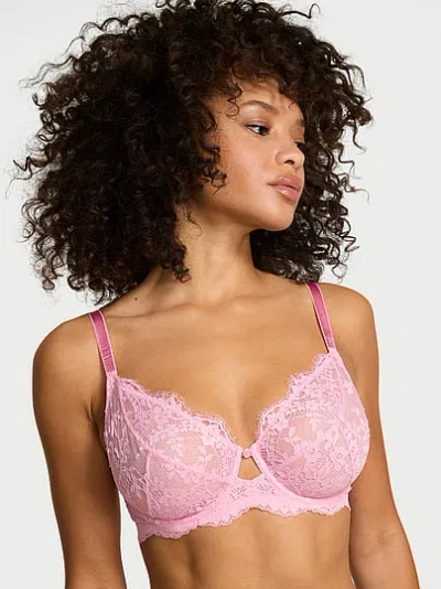Victoria's Secret Dream Angels The Fabulous By Unlined Lace Full-cup Bra In Pink