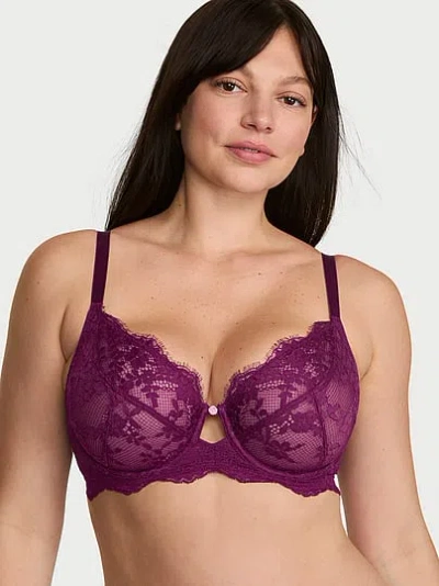 Victoria's Secret Dream Angels The Fabulous By Unlined Lace Full-cup Bra In Purple