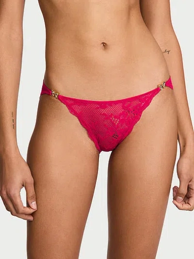 Victoria's Secret Dream Angels Twinkle Butterfly Lace & Mesh Bikini Panty In Pink