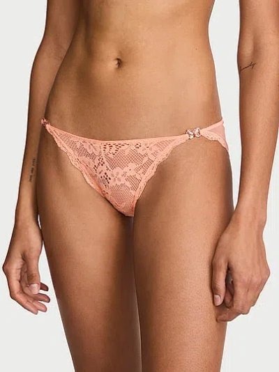 Victoria's Secret Dream Angels Twinkle Butterfly Lace & Mesh Bikini Panty In Neutral