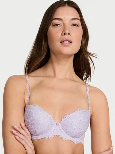 Victoria's Secret Dream Angels Twinkle Lace Lightly Lined Demi Bra In Purple