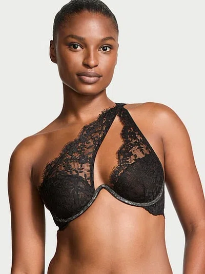 Victoria's Secret Dream Angels Twinkle Lace One-shoulder Monowire Bra In Black