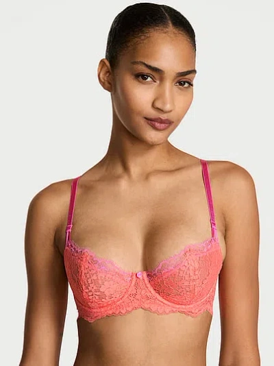 Victoria's Secret Dream Angels Wicked Lace Unlined Balconette Bra In Orange