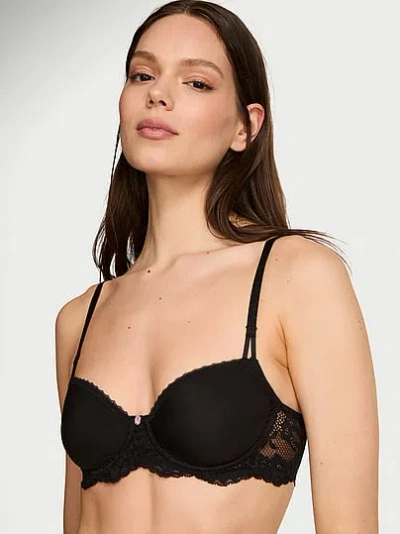 Victoria's Secret Dream Angels Wicked Sheer Unlined Balconette Bra In Black
