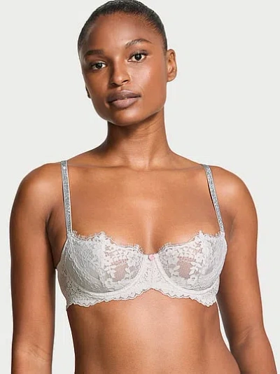 Victoria's Secret Dream Angels Wicked Twinkle Lace Unlined Balconette Bra In Gray