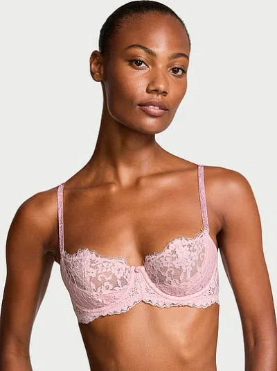 Victoria's Secret Dream Angels Wicked Twinkle Lace Unlined Balconette Bra In Pink
