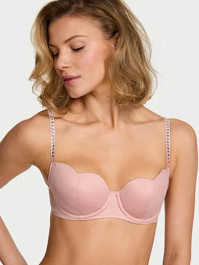 Victoria's Secret Dream Angels Wicked Twinkle Petal Hearts Lightly Lined Balconette Bra In Pink