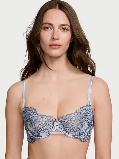 Victoria's Secret Dream Angels Wicked Unlined Boho Floral Embroidery Balconette Bra In Gray
